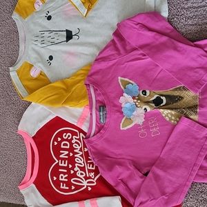 Cute Bundle of Girl's Tees w Embellished designs 7/8